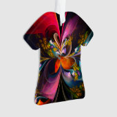 Modernes Abstraktes Blumenmuster Red Blue #13 Ornament (Vorderseite)