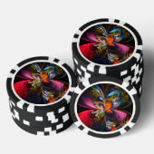 Modernes Abstraktes Blumenmuster Red Blue #13 Pokerchips (Stapel)