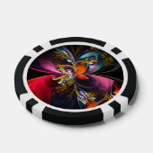 Modernes Abstraktes Blumenmuster Red Blue #13 Pokerchips (Einzeln)