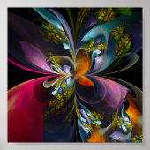Modernes Abstraktes Blumenmuster Red Blue #13 Poster (Vorne)
