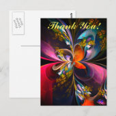 Modernes Abstraktes Blumenmuster Red Blue #13 Postkarte (Vorne/Hinten)