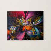 Modernes Abstraktes Blumenmuster Red Blue #13 Puzzle (Horizontal)