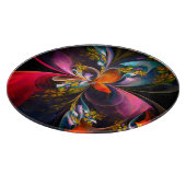 Modernes Abstraktes Blumenmuster Red Blue #13 Schneidebrett (Ecke)
