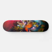 Modernes Abstraktes Blumenmuster Red Blue #13 Skateboard (Horizontal)