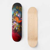 Modernes Abstraktes Blumenmuster Red Blue #13 Skateboard (Vorderseite)