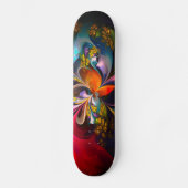 Modernes Abstraktes Blumenmuster Red Blue #13 Skateboard (Vorderseite)