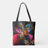 Modernes Abstraktes Blumenmuster Red Blue #13 Tasche (Rückseite)