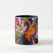 Modernes Abstraktes Blumenmuster Red Blue #13 Tasse (Zentrum)