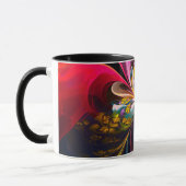 Modernes Abstraktes Blumenmuster Red Blue #13 Tasse (Links)