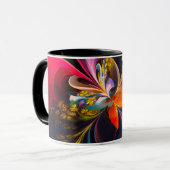 Modernes Abstraktes Blumenmuster Red Blue #13 Tasse (Vorderseite Links)