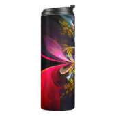 Modernes Abstraktes Blumenmuster Red Blue #13 Thermosbecher (Nach links gedreht)