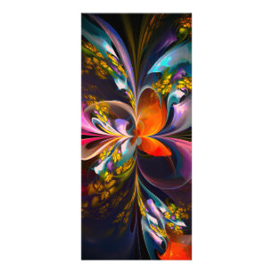 Modernes Abstraktes Blumenmuster Red Blue #13 Werbekarte