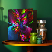 Modernes Abstraktes Blumenmuster Red Blue #15