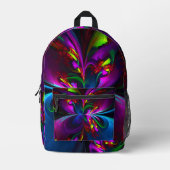 Modernes Abstraktes Blumenmuster Red Blue #15 Bedruckter Rucksack (Vorderseite)