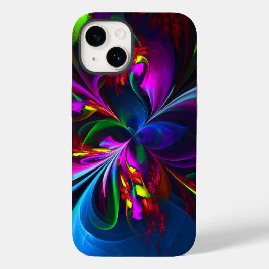 Modernes Abstraktes Blumenmuster Red Blue #15 Case-Mate iPhone Hülle (Rückseite)