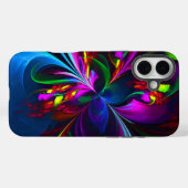 Modernes Abstraktes Blumenmuster Red Blue #15 Case-Mate iPhone Hülle (Rückseite (Horizontal))