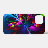 Modernes Abstraktes Blumenmuster Red Blue #15 Case-Mate iPhone Hülle (Rückseite (Horizontal))