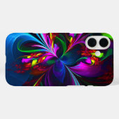 Modernes Abstraktes Blumenmuster Red Blue #15 Case-Mate iPhone Hülle (Rückseite (Horizontal))