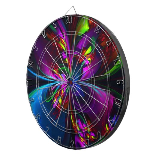 Modernes Abstraktes Blumenmuster Red Blue #15 Dartscheibe (Vorderseite rechts)