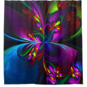 Modernes Abstraktes Blumenmuster Red Blue #15 Duschvorhang (Vorderseite)