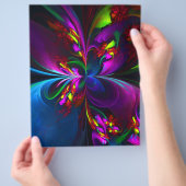 Modernes Abstraktes Blumenmuster Red Blue #15 Flyer (Hand)