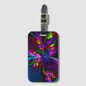 Modernes Abstraktes Blumenmuster Red Blue #15 Gepäckanhänger (Vorderseite Vertikal)