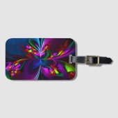 Modernes Abstraktes Blumenmuster Red Blue #15 Gepäckanhänger (Vorderseite (Horizontal))