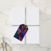Modernes Abstraktes Blumenmuster Red Blue #15 Geschenkanhänger (Mit Garn)