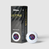 Modernes Abstraktes Blumenmuster Red Blue #15 Golfball (Verpackungen)