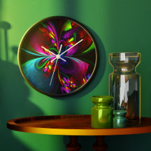 Modernes Abstraktes Blumenmuster Red Blue #15