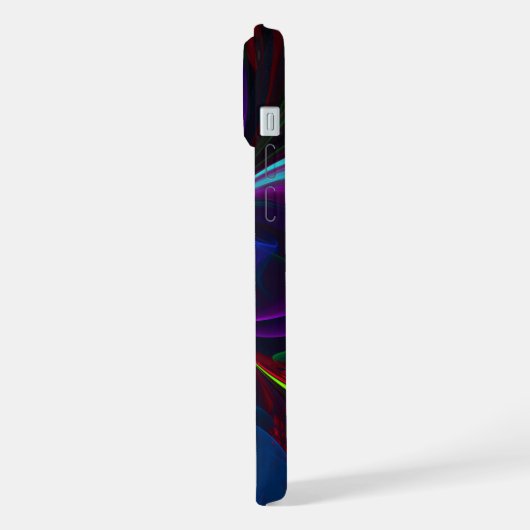 Modernes Abstraktes Blumenmuster Red Blue #15 iPhone Hülle (Linke Seite)