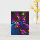 Modernes Abstraktes Blumenmuster Red Blue #15 Karte (Gelbe Blume)