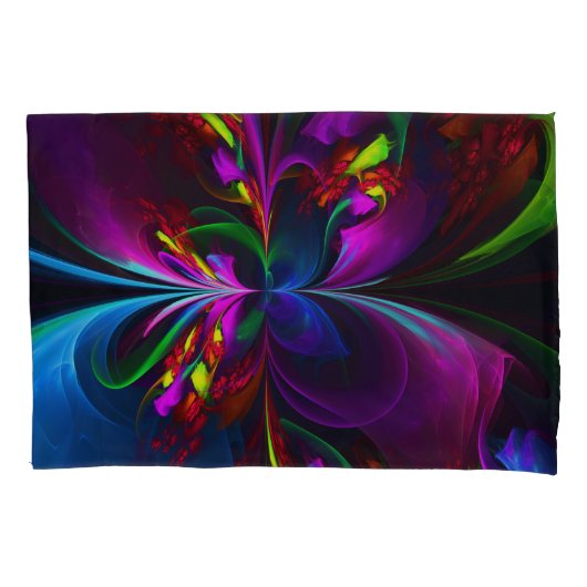 Modernes Abstraktes Blumenmuster Red Blue #15 Kissenbezug (Vorderseite)