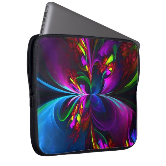 Modernes Abstraktes Blumenmuster Red Blue #15 Laptopschutzhülle (Vorne Rechts)