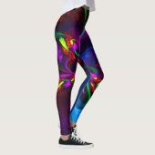 Modernes Abstraktes Blumenmuster Red Blue #15 Leggings (Rechts)