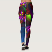 Modernes Abstraktes Blumenmuster Red Blue #15 Leggings (Rückseite)