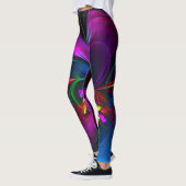 Modernes Abstraktes Blumenmuster Red Blue #15 Leggings (Links)
