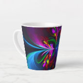 Modernes Abstraktes Blumenmuster Red Blue #15 Milchtasse (Linke Ecke)