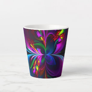 Modernes Abstraktes Blumenmuster Red Blue #15 Milchtasse