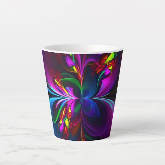 Modernes Abstraktes Blumenmuster Red Blue #15 Milchtasse (Vorderseite)