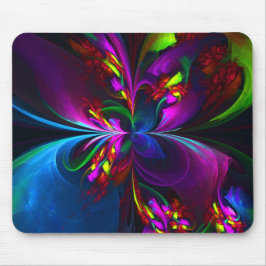 Modernes Abstraktes Blumenmuster Red Blue #15 Mousepad