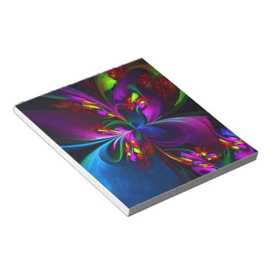 Modernes Abstraktes Blumenmuster Red Blue #15 Notizblock (angewinkelt)