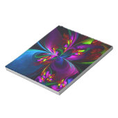 Modernes Abstraktes Blumenmuster Red Blue #15 Notizblock (Rotiert)