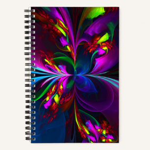 Modernes Abstraktes Blumenmuster Red Blue #15 Notizblock