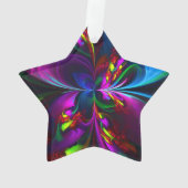 Modernes Abstraktes Blumenmuster Red Blue #15 Ornament (Rückseite)