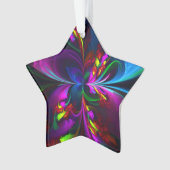 Modernes Abstraktes Blumenmuster Red Blue #15 Ornament (Vorderseite)