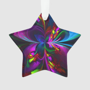Modernes Abstraktes Blumenmuster Red Blue #15 Ornament