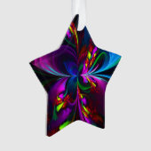 Modernes Abstraktes Blumenmuster Red Blue #15 Ornament (Vorderseite)