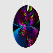 Modernes Abstraktes Blumenmuster Red Blue #15 Ornament (Vorderseite)