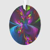 Modernes Abstraktes Blumenmuster Red Blue #15 Ornament (Vorderseite)